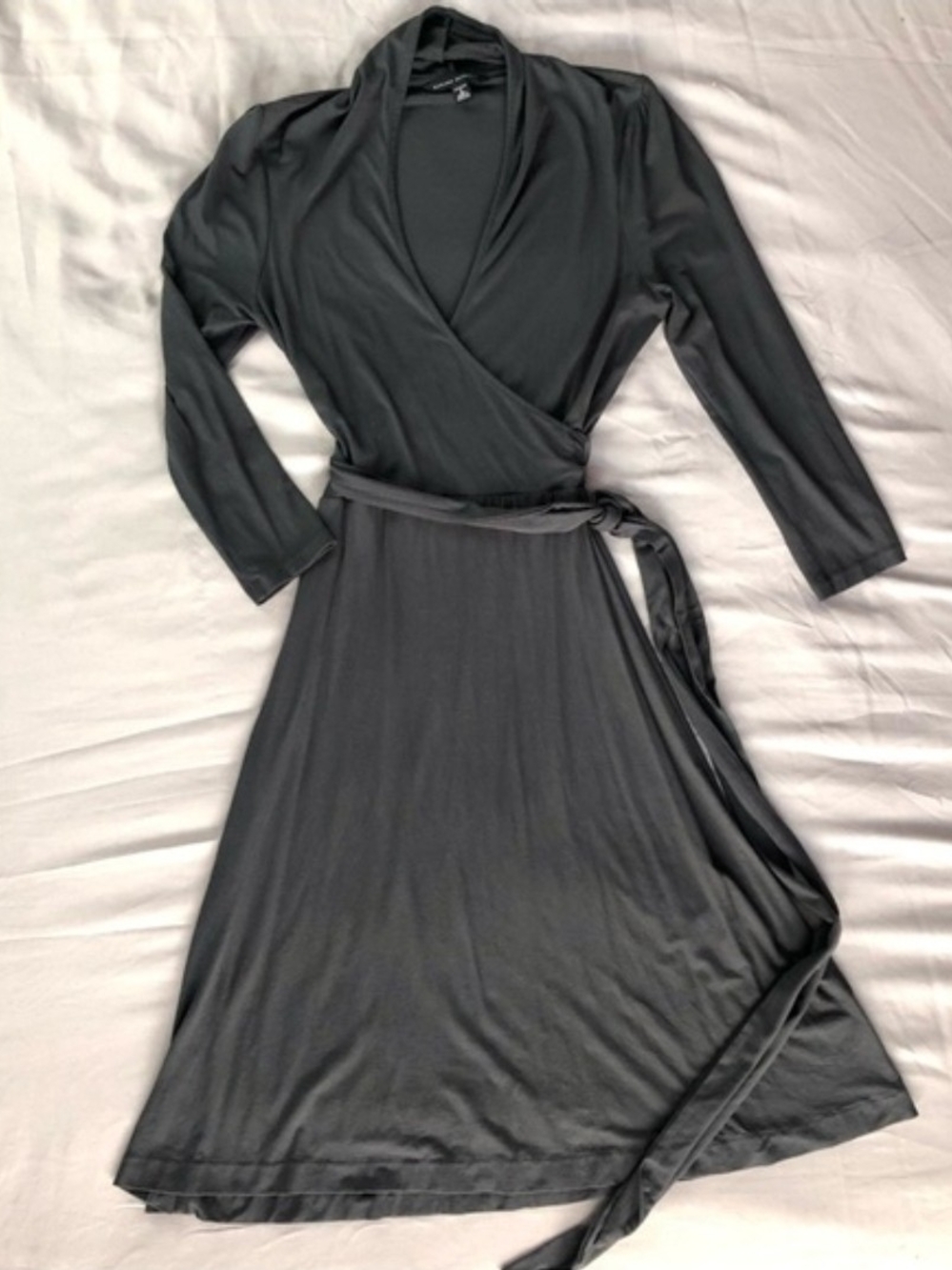 Banana Republic Gemma Wrap Dress Black Jersey Stretch Knit Size Small